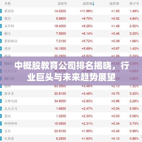 中概股教育公司排名揭曉，行業(yè)巨頭與未來趨勢展望