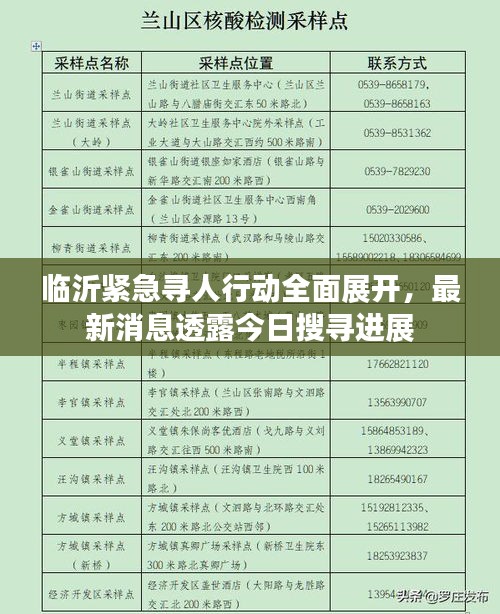 臨沂緊急尋人行動全面展開，最新消息透露今日搜尋進(jìn)展